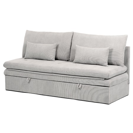 Rozkládací pohovka, 2místná, úložný prostor, potah manšestrová béžová látka ASB-4740 BGE2